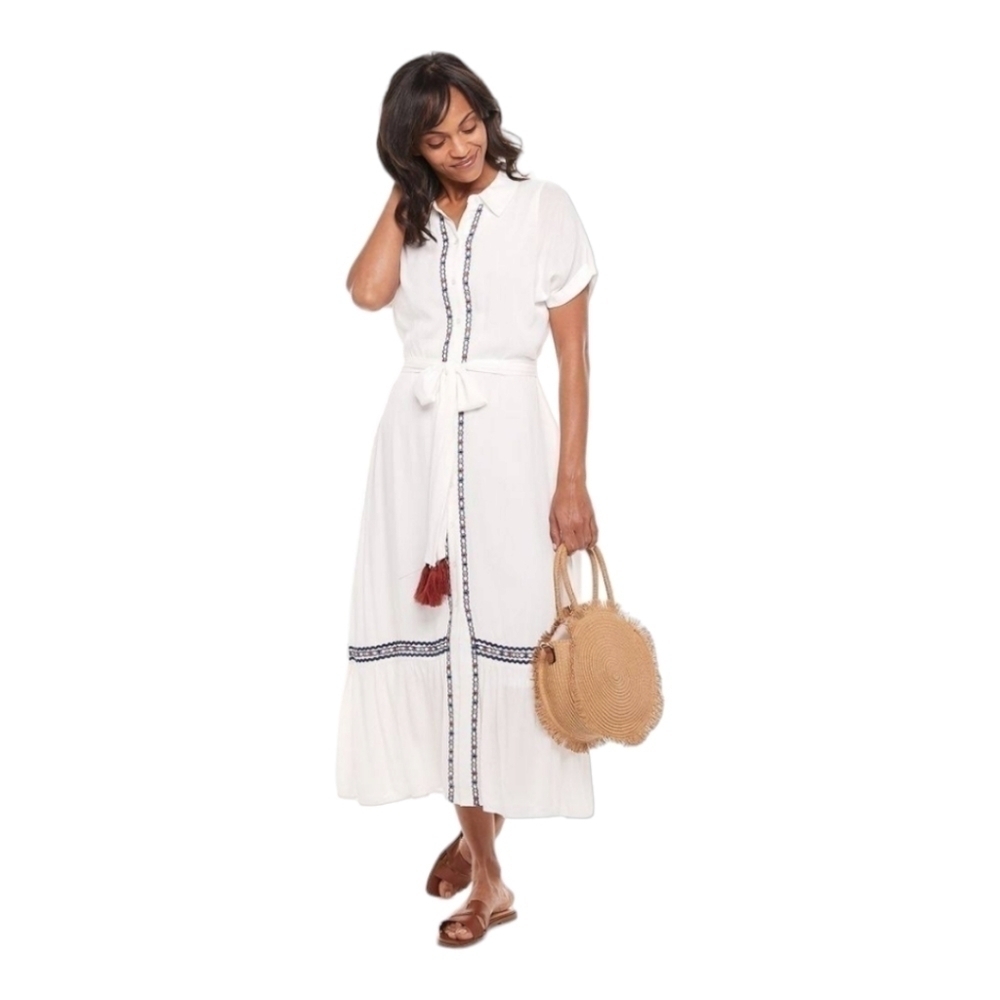 Women's Now + Gen by Sonoma Goods For Life® Embroidered Midi Shirtdress …